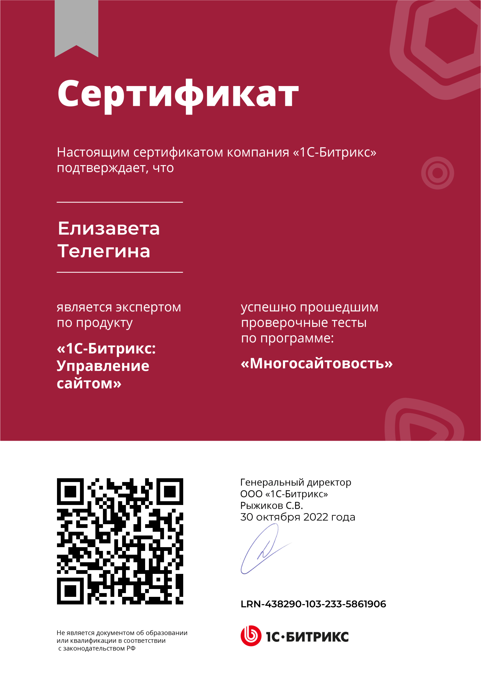 Многосайтовость Телегина